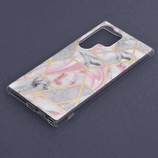 Husa pentru Samsung Galaxy S23 Ultra - Techsuit Marble Series - Pink Hex