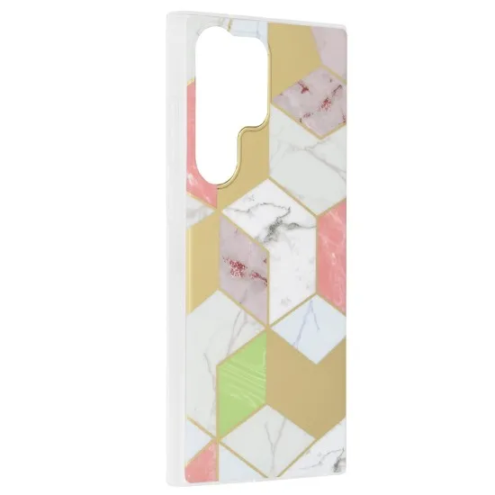 Husa pentru Samsung Galaxy S23 Ultra - Techsuit Marble Series - Purple Hex Husa pentru Samsung Galaxy S23 Ultra - Techsuit Marble Series - Purple Hex