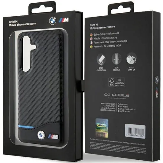 Husa pentru Samsung Galaxy S24 - BMW Leather Carbon (BMHCS24S22NBCK) - Black Husa pentru Samsung Galaxy S24 - BMW Leather Carbon (BMHCS24S22NBCK) - Black