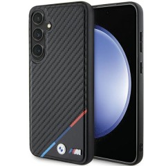Husa pentru Samsung Galaxy S24 - BMW Leather Carbon Tricolor Line MagSafe (BMHMS24S23PUDTK) - Black Husa pentru Samsung Galaxy S24 - BMW Leather Carbon Tricolor Line MagSafe (BMHMS24S23PUDTK) - Black