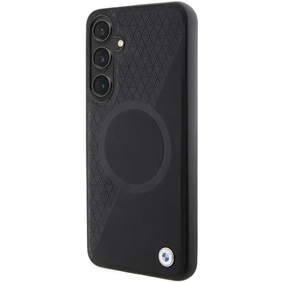 Husa pentru Samsung Galaxy S24 - BMW Signature Leather Half Textured & Circle MagSafe (BMHMS24S23RTPK) - Black Husa pentru Samsung Galaxy S24 - BMW Signature Leather Half Textured & Circle MagSafe (BMHMS24S23RTPK) - Black