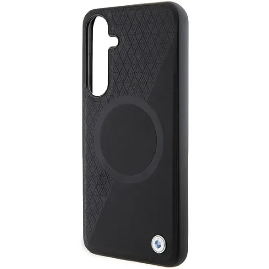 Husa pentru Samsung Galaxy S24 - BMW Signature Leather Half Textured & Circle MagSafe (BMHMS24S23RTPK) - Black Husa pentru Samsung Galaxy S24 - BMW Signature Leather Half Textured & Circle MagSafe (BMHMS24S23RTPK) - Black