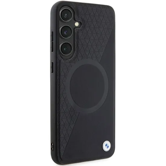 Husa pentru Samsung Galaxy S24 - BMW Signature Leather Half Textured & Circle MagSafe (BMHMS24S23RTPK) - Black Husa pentru Samsung Galaxy S24 - BMW Signature Leather Half Textured & Circle MagSafe (BMHMS24S23RTPK) - Black
