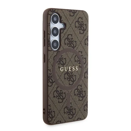 Husa pentru Samsung Galaxy S24 - Guess 4G Collection Leather MagSafe (GUHMS24SG4GFRW) - Brown Husa pentru Samsung Galaxy S24 - Guess 4G Collection Leather MagSafe (GUHMS24SG4GFRW) - Brown