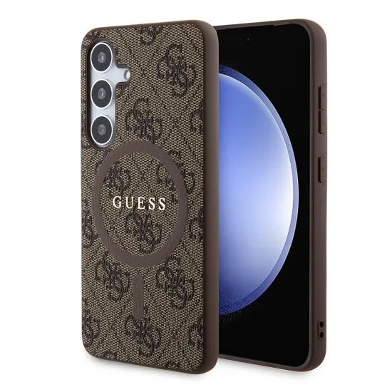 Husa pentru Samsung Galaxy S24 - Guess 4G Collection Leather MagSafe (GUHMS24SG4GFRW) - Brown Husa pentru Samsung Galaxy S24 - Guess 4G Collection Leather MagSafe (GUHMS24SG4GFRW) - Brown