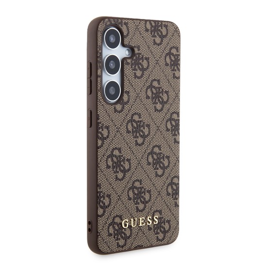 Husa pentru Samsung Galaxy S24 - Guess Hardcase 4G Metal Gold Logo (GUHCS24SG4GFBR) - Brown