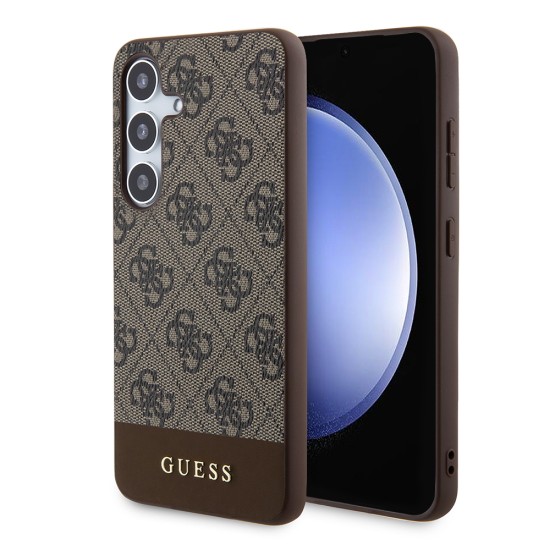 Husa pentru Samsung Galaxy S24 - Guess Hardcase 4G Stripe Collection (GUHCS24SG4GLBR) - Brown