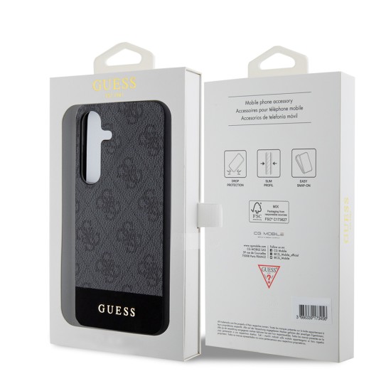 Husa pentru Samsung Galaxy S24 - Guess Hardcase 4G Stripe Collection (GUHCS24SG4GLGR) - Black