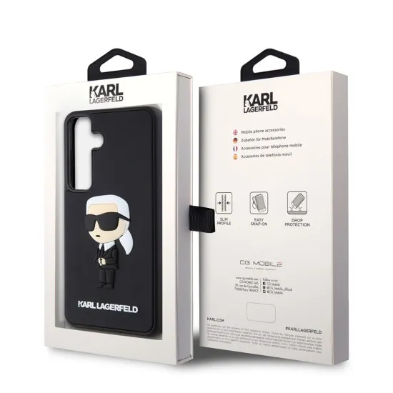 Husa pentru Samsung Galaxy S24 - Karl Lagerfeld 3D Design (KLHCS24S3DRKINK) - Rubber Ikonik Husa pentru Samsung Galaxy S24 - Karl Lagerfeld 3D Design (KLHCS24S3DRKINK) - Rubber Ikonik