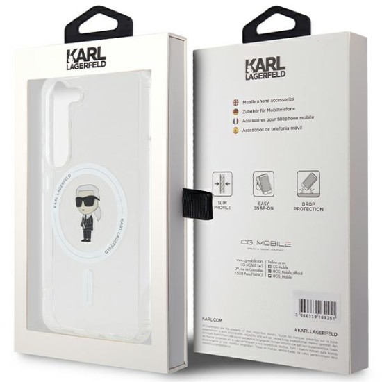 Husa pentru Samsung Galaxy S24 - Karl Lagerfeld IML Luxury MagSafe (KLHMS24SHFCKNOT) - Transparent Ikonik