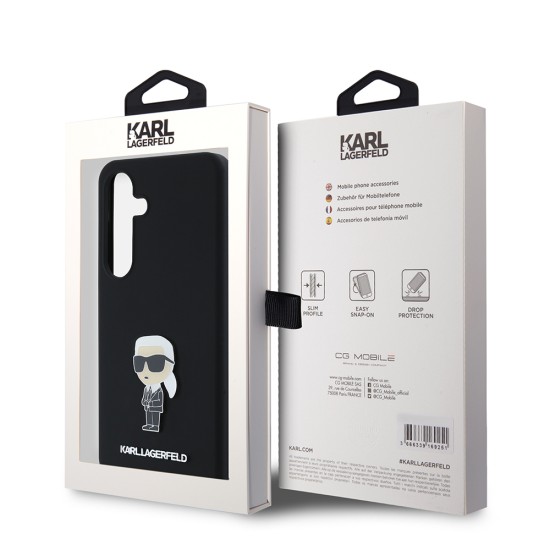 Husa pentru Samsung Galaxy S24 - Karl Lagerfeld Silicone (KLHCS24SSMHKNPK) - Ikonik Metal Pin