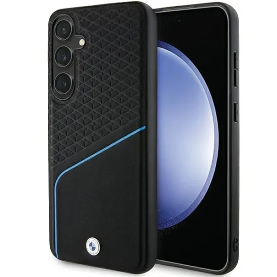 Husa pentru Samsung Galaxy S24 Plus - BMW Signature Leather Textured & Line MagSafe (BMHMS24M23RDCLK) - Black Husa pentru Samsung Galaxy S24 Plus - BMW Signature Leather Textured & Line MagSafe (BMHMS24M23RDCLK) - Black