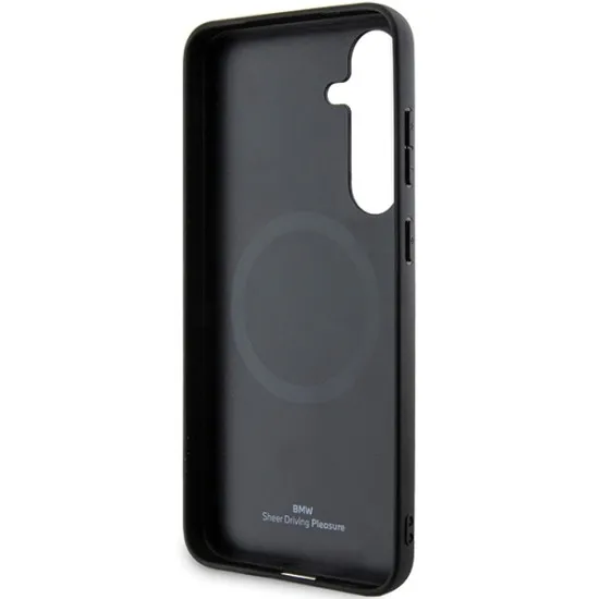 Husa pentru Samsung Galaxy S24 Plus - BMW Signature Leather Textured & Line MagSafe (BMHMS24M23RDCLK) - Black Husa pentru Samsung Galaxy S24 Plus - BMW Signature Leather Textured & Line MagSafe (BMHMS24M23RDCLK) - Black
