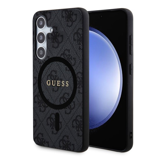 Husa pentru Samsung Galaxy S24 Plus - Guess 4G Collection Leather MagSafe (GUHMS24MG4GFRK) - Black