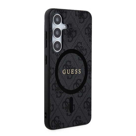 Husa pentru Samsung Galaxy S24 Plus - Guess 4G Collection Leather MagSafe (GUHMS24MG4GFRK) - Black