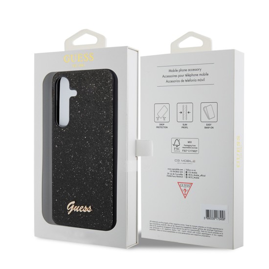 Husa pentru Samsung Galaxy S24 Plus - Guess Glitter Script (GUHCS24MHGGSHK) - Black