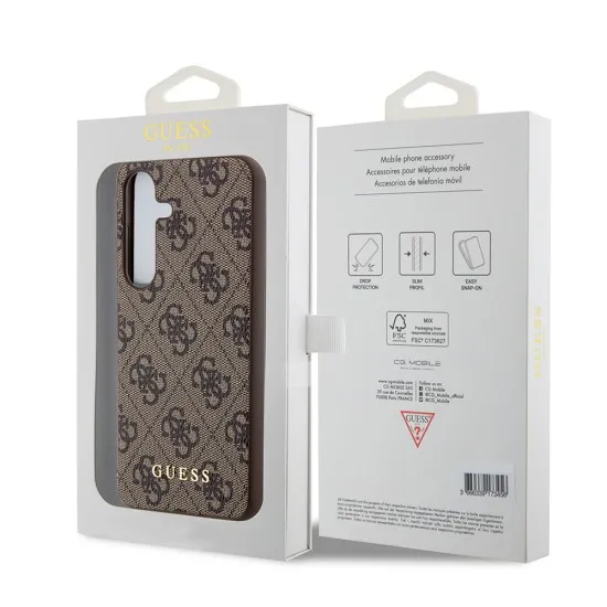 Husa pentru Samsung Galaxy S24 Plus - Guess Hardcase 4G Metal Gold Logo (GUHCS24MG4GFBR) - Brown Husa pentru Samsung Galaxy S24 Plus - Guess Hardcase 4G Metal Gold Logo (GUHCS24MG4GFBR) - Brown