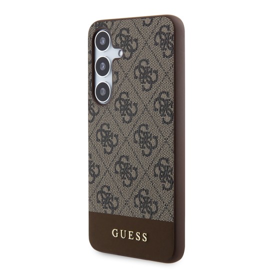 Husa pentru Samsung Galaxy S24 Plus - Guess Hardcase 4G Stripe Collection (GUHCS24MG4GLBR) - Brown