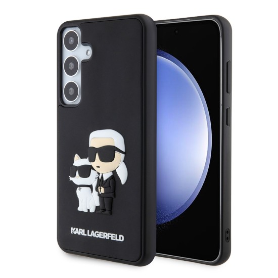 Husa pentru Samsung Galaxy S24 Plus - Karl Lagerfeld 3D Design (KLHCS24M3DRKCNK) - Rubber Karl&Choupette