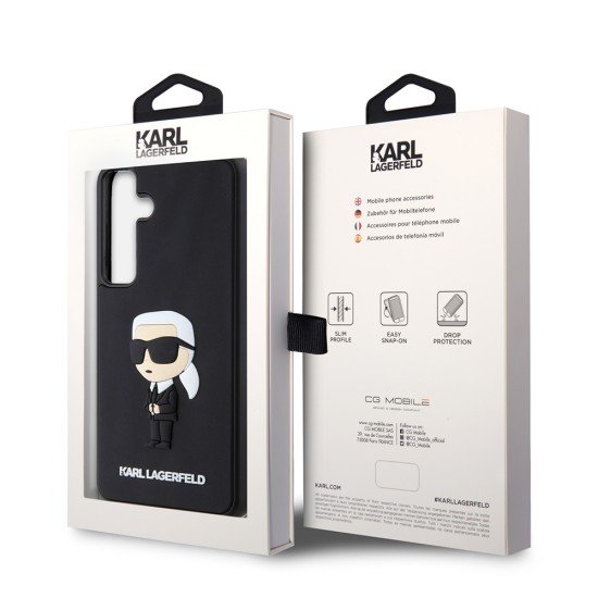 Husa pentru Samsung Galaxy S24 Plus - Karl Lagerfeld 3D Design (KLHCS24M3DRKINK) - Rubber Ikonik