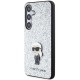 Husa pentru Samsung Galaxy S24 Plus - Karl Lagerfeld Hardcase Glitter Fixed (KLHCS24MGCNPSG) - Silver Ikonik Logo