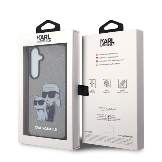 Husa pentru Samsung Galaxy S24 Plus - Karl Lagerfeld Hardcase Glitter (KLHCS24MHNKCTGK) - Karl&Choupette