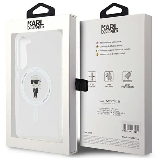 Husa pentru Samsung Galaxy S24 Plus - Karl Lagerfeld IML Luxury MagSafe (KLHMS24MHFCKNOT) - Transparent Ikonik Husa pentru Samsung Galaxy S24 Plus - Karl Lagerfeld IML Luxury MagSafe (KLHMS24MHFCKNOT) - Transparent Ikonik