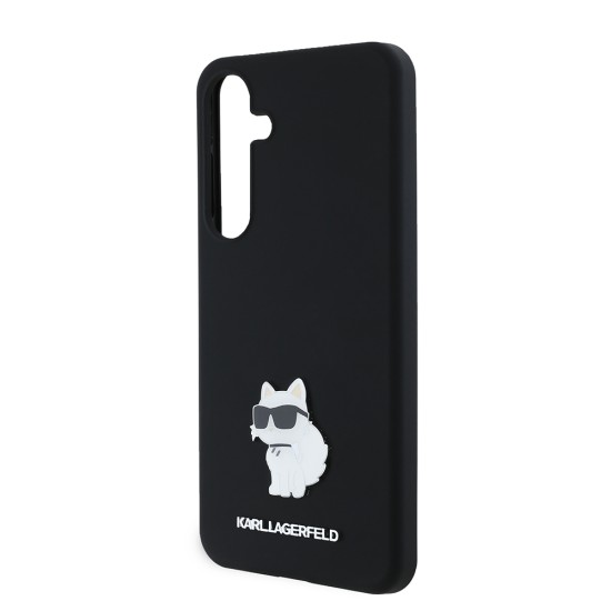 Husa pentru Samsung Galaxy S24 Plus - Karl Lagerfeld Silicone (KLHCS24MSMHCNPK) - Choupette Metal Pin