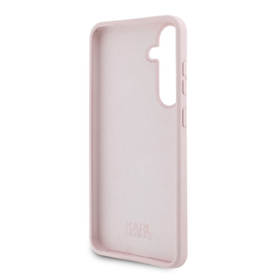 Husa pentru Samsung Galaxy S24 Plus - Karl Lagerfeld Silicone (KLHCS24MSMHCNPP) - Pink Choupette Metal Pin