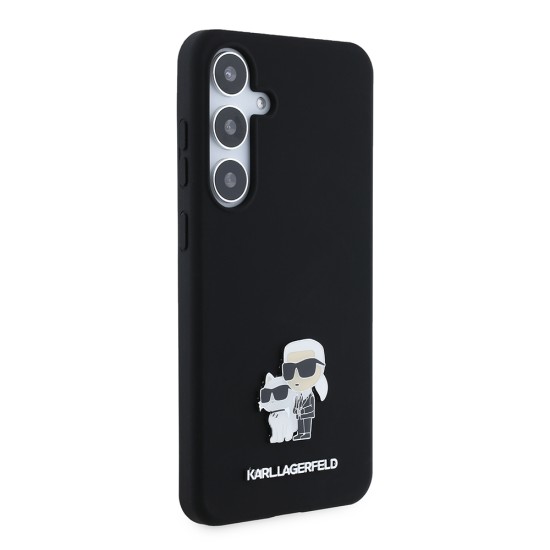 Husa pentru Samsung Galaxy S24 Plus - Karl Lagerfeld Silicone (KLHCS24MSMHKCNPK) - Karl&Choupette Metal Pin