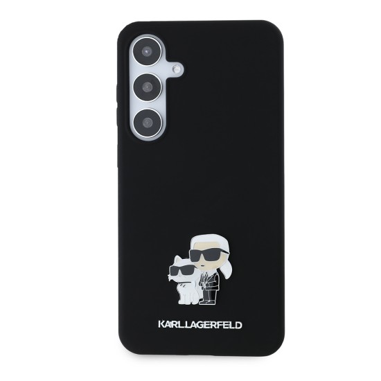 Husa pentru Samsung Galaxy S24 Plus - Karl Lagerfeld Silicone (KLHCS24MSMHKCNPK) - Karl&Choupette Metal Pin