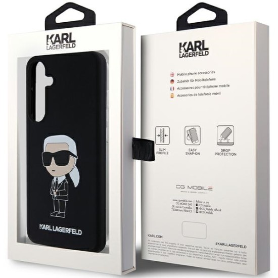 Husa pentru Samsung Galaxy S24 Plus - Karl Lagerfeld Silicone (KLHCS24MSNIKBCK) - Ikonik