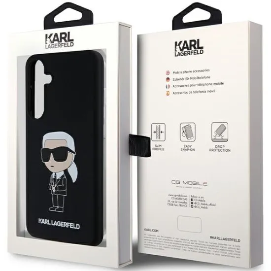 Husa pentru Samsung Galaxy S24 Plus - Karl Lagerfeld Silicone (KLHCS24MSNIKBCK) - Ikonik Husa pentru Samsung Galaxy S24 Plus - Karl Lagerfeld Silicone (KLHCS24MSNIKBCK) - Ikonik