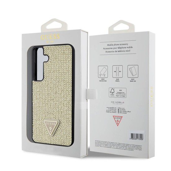 Husa pentru Samsung Galaxy S24 Plus - Rhinestone Triangle (GUHCS24MHDGPPD) - Gold