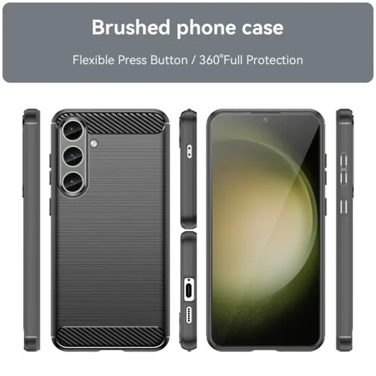 Husa pentru Samsung Galaxy S24 Plus - Techsuit Carbon Silicone - Black Husa pentru Samsung Galaxy S24 Plus - Techsuit Carbon Silicone - Black