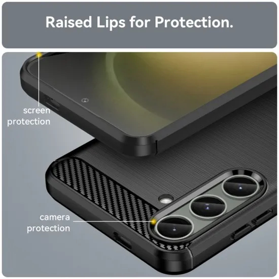 Husa pentru Samsung Galaxy S24 Plus - Techsuit Carbon Silicone - Black Husa pentru Samsung Galaxy S24 Plus - Techsuit Carbon Silicone - Black