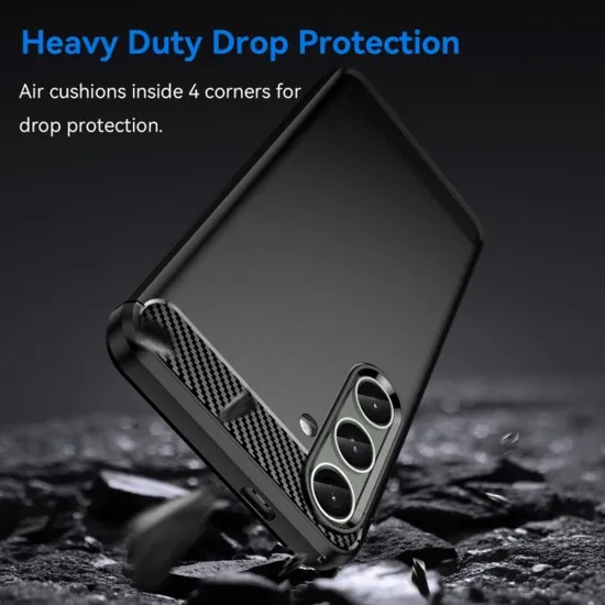 Husa pentru Samsung Galaxy S24 Plus - Techsuit Carbon Silicone - Black Husa pentru Samsung Galaxy S24 Plus - Techsuit Carbon Silicone - Black