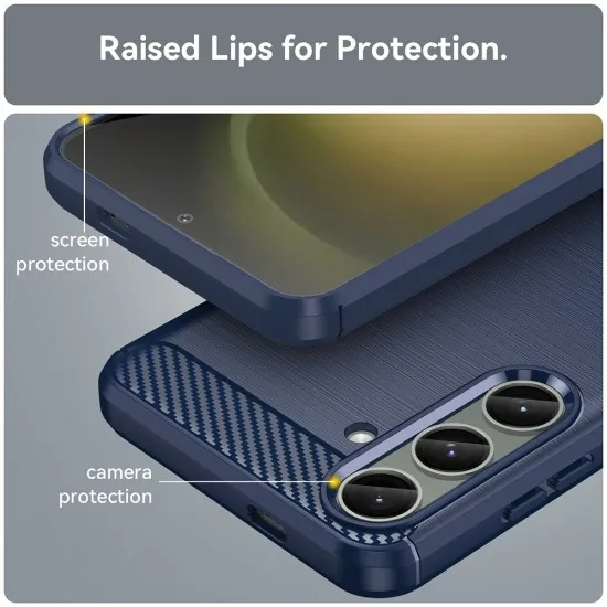 Husa pentru Samsung Galaxy S24 Plus - Techsuit Carbon Silicone - Blue Husa pentru Samsung Galaxy S24 Plus - Techsuit Carbon Silicone - Blue
