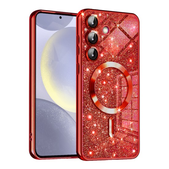 Husa pentru Samsung Galaxy S24 Plus - Techsuit Luxury Glitter MagSafe - Red