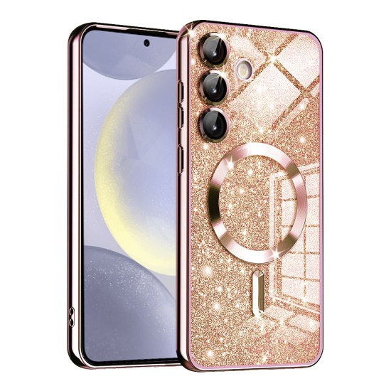 Husa pentru Samsung Galaxy S24 Plus - Techsuit Luxury Glitter MagSafe - Rose Gold