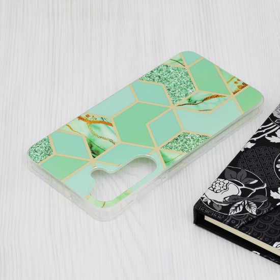 Husa pentru Samsung Galaxy S24 Plus - Techsuit Marble Series - Green Hex