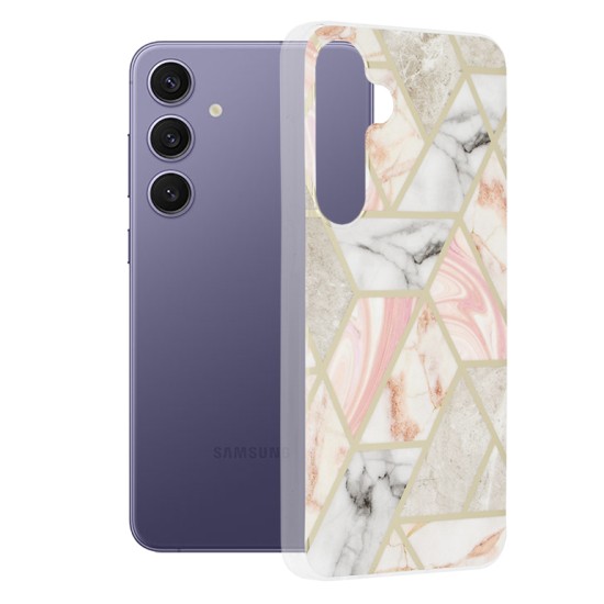 Husa pentru Samsung Galaxy S24 Plus - Techsuit Marble Series - Pink Hex