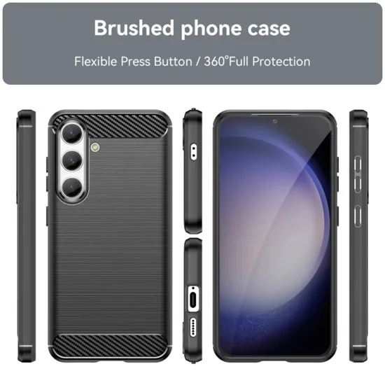 Husa pentru Samsung Galaxy S24 - Techsuit Carbon Silicone - Black Husa pentru Samsung Galaxy S24 - Techsuit Carbon Silicone - Black