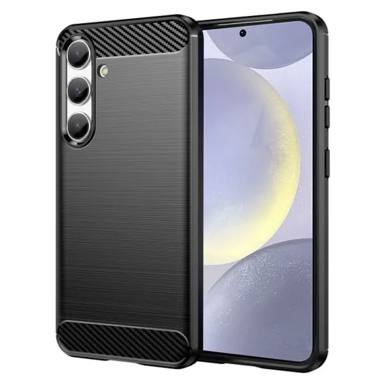 Husa pentru Samsung Galaxy S24 - Techsuit Carbon Silicone - Black Husa pentru Samsung Galaxy S24 - Techsuit Carbon Silicone - Black
