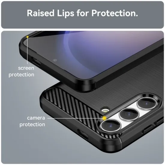 Husa pentru Samsung Galaxy S24 - Techsuit Carbon Silicone - Black Husa pentru Samsung Galaxy S24 - Techsuit Carbon Silicone - Black