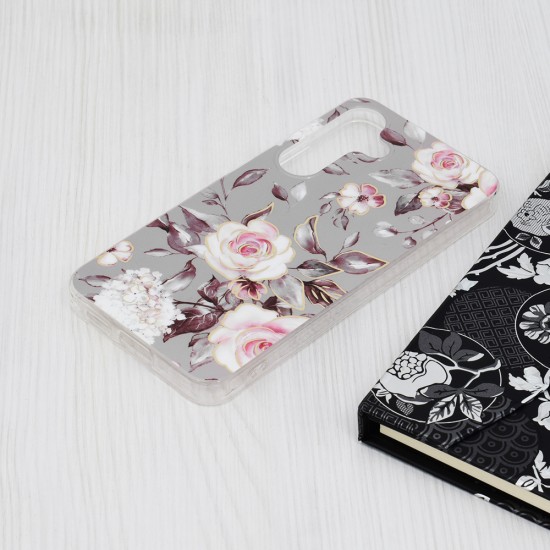 Husa pentru Samsung Galaxy S24 - Techsuit Marble Series - Bloom of Ruth Gray