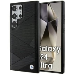 Husa pentru Samsung Galaxy S24 Ultra - BMW Natural Signature Leather Crossing Lines Pattern (BMHCS24L23RCGPK) - Black Husa pentru Samsung Galaxy S24 Ultra - BMW Natural Signature Leather Crossing Lines Pattern (BMHCS24L23RCGPK) - Black