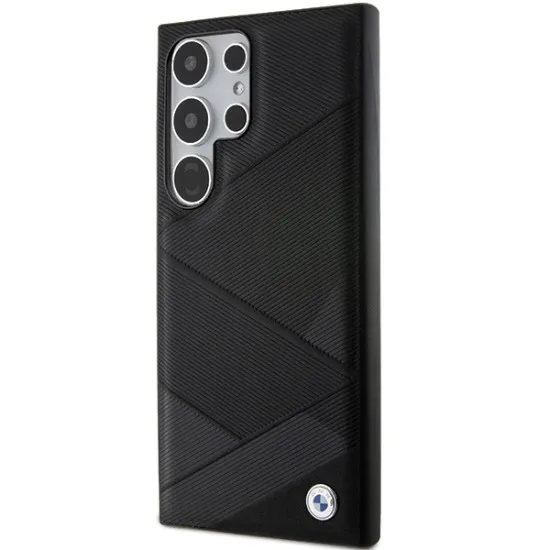 Husa pentru Samsung Galaxy S24 Ultra - BMW Natural Signature Leather Crossing Lines Pattern (BMHCS24L23RCGPK) - Black Husa pentru Samsung Galaxy S24 Ultra - BMW Natural Signature Leather Crossing Lines Pattern (BMHCS24L23RCGPK) - Black