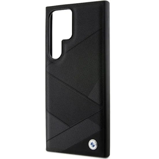 Husa pentru Samsung Galaxy S24 Ultra - BMW Natural Signature Leather Crossing Lines Pattern (BMHCS24L23RCGPK) - Black Husa pentru Samsung Galaxy S24 Ultra - BMW Natural Signature Leather Crossing Lines Pattern (BMHCS24L23RCGPK) - Black