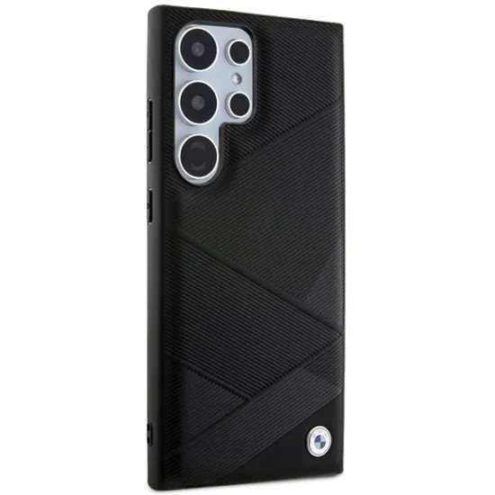 Husa pentru Samsung Galaxy S24 Ultra - BMW Natural Signature Leather Crossing Lines Pattern (BMHCS24L23RCGPK) - Black Husa pentru Samsung Galaxy S24 Ultra - BMW Natural Signature Leather Crossing Lines Pattern (BMHCS24L23RCGPK) - Black